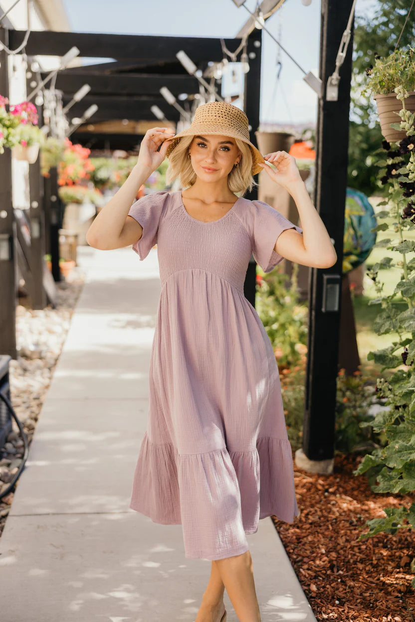 The Kendall Dress in Lacy Lilac