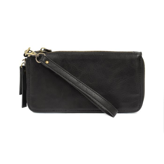 Black Chloe Zip Around Wallet/Wristlet - Posh West Boutique