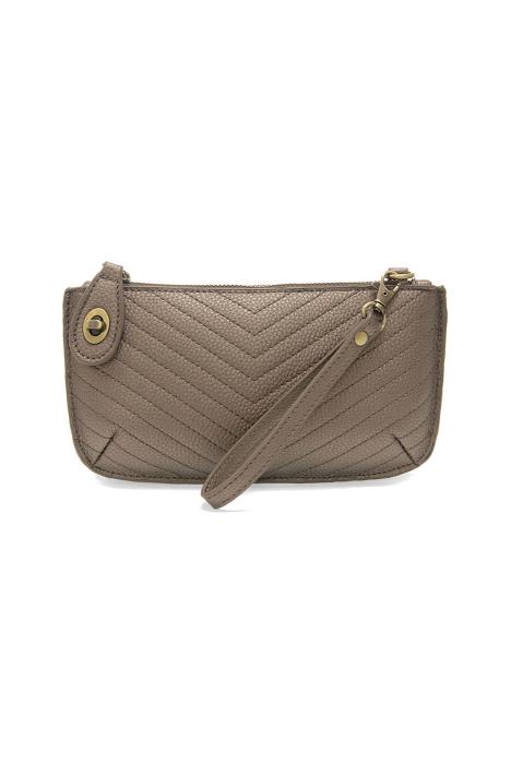 Pewter Quilted Mini Crossbody Wristlet Clutch - Posh West Boutique