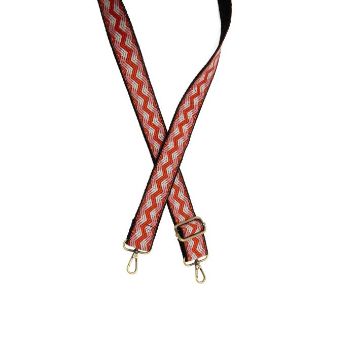 Orange and Pink Chevron Guitar Strap for Purses - Posh West Boutique