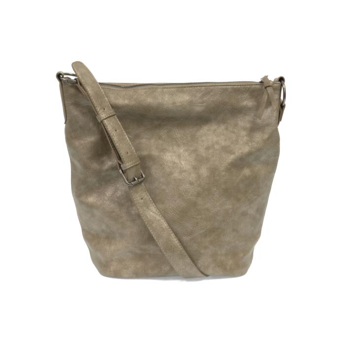 Metallic Large Crossbody Bucket Bag