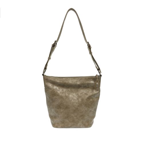 Metallic Large Crossbody Bucket Bag