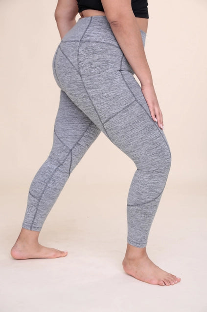 Mono B Grey (melange) Leggings...Plus Size Only! - Posh West Boutique
