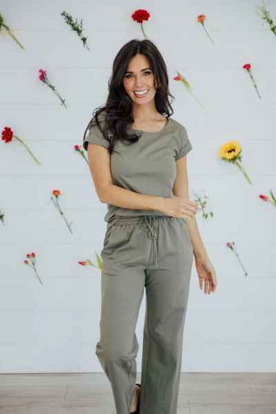 Wide Leg Lounge Pants in Olive - Posh West Boutique