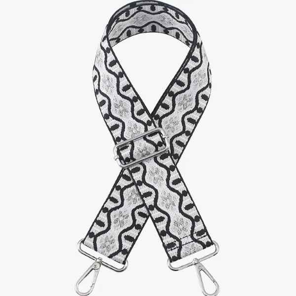 Black & Silver Diamond Guitar Strap - Posh West Boutique