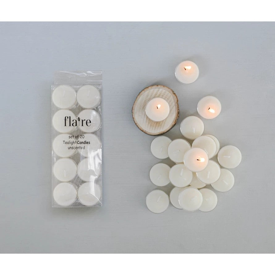 Unscented Tealights- Set of 20 - Posh West Boutique
