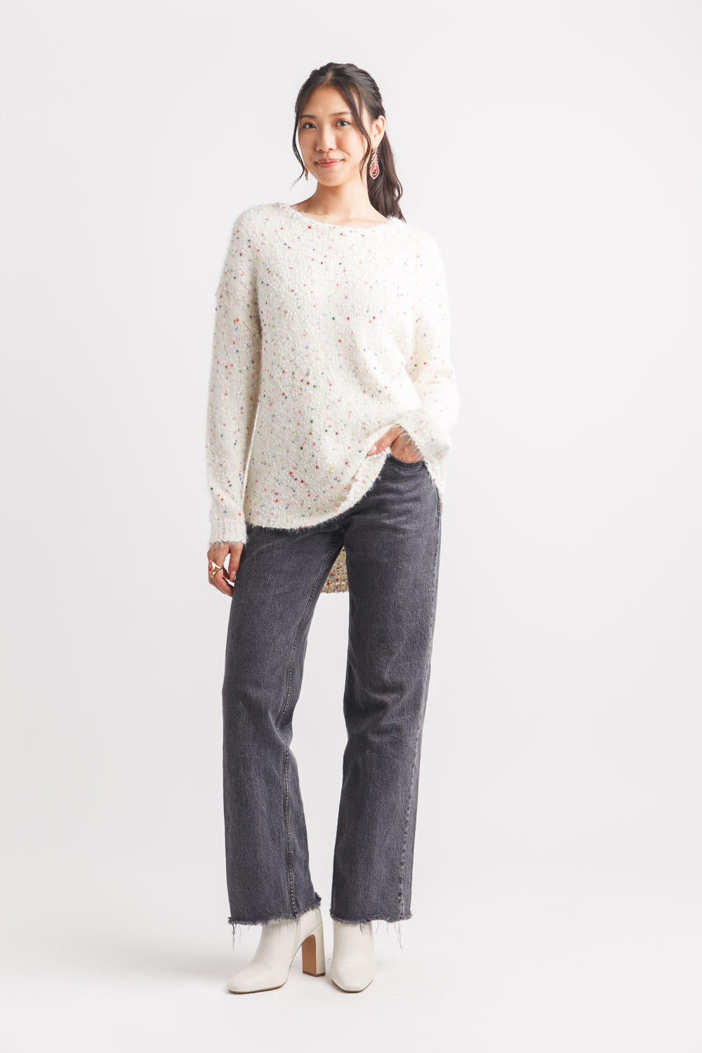 Luxurious Oatmeal Confetti Speckled Sweater