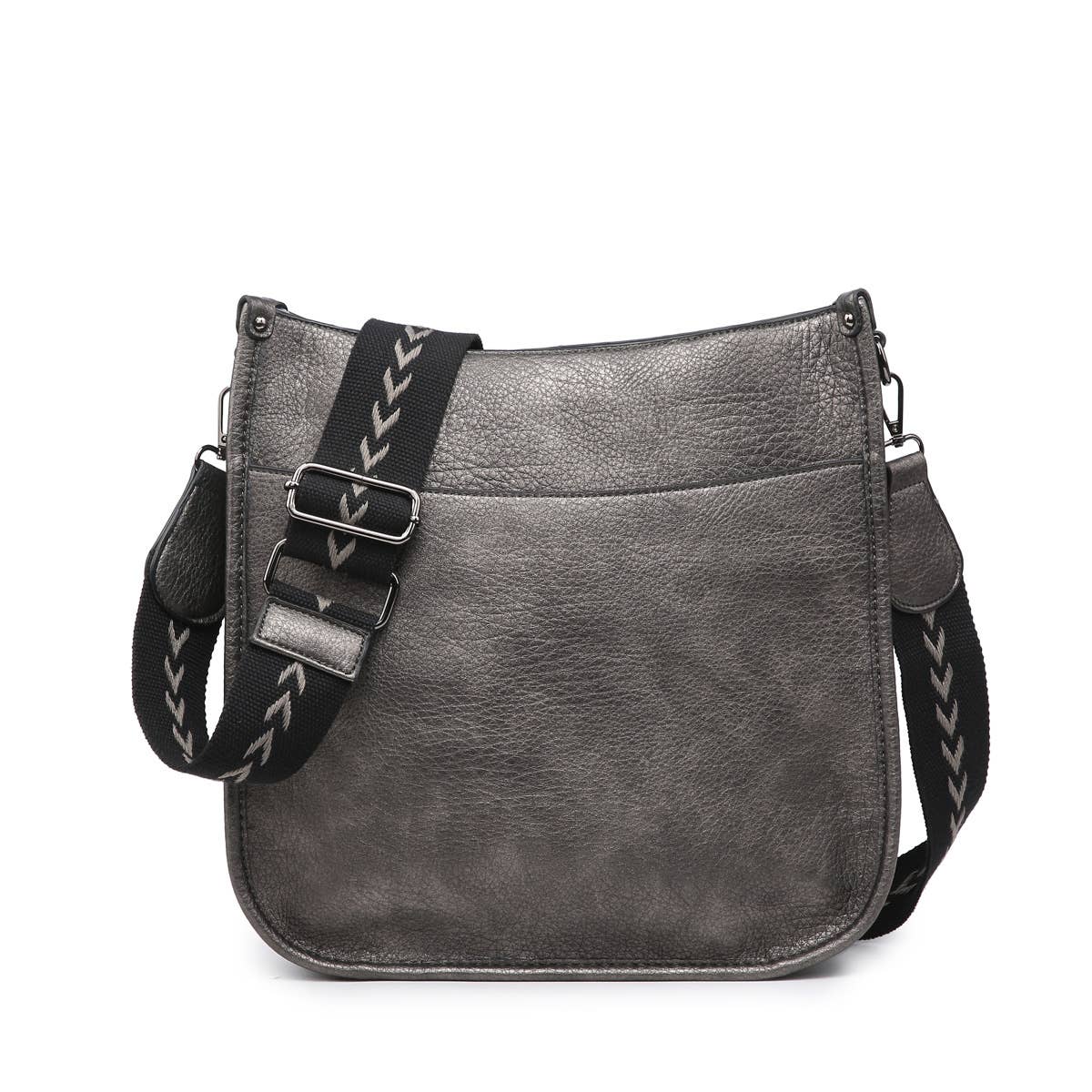 Gunmetal Chloe Crossbody W/Guitar Strap Purse - Posh West Boutique