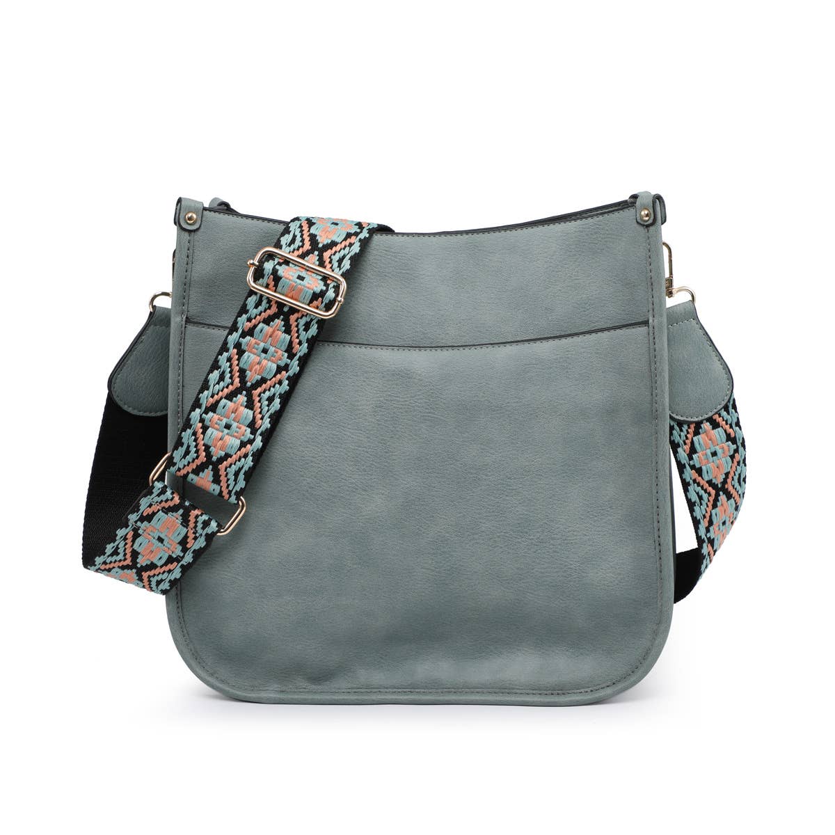 Teal Chloe Crossbody W/ Guitar Strap - Posh West Boutique