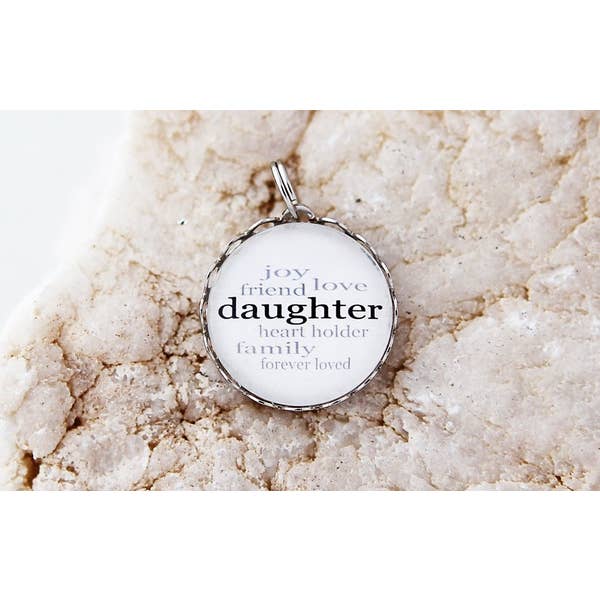 Daughter Round Charm Lace Edge - Posh West Boutique