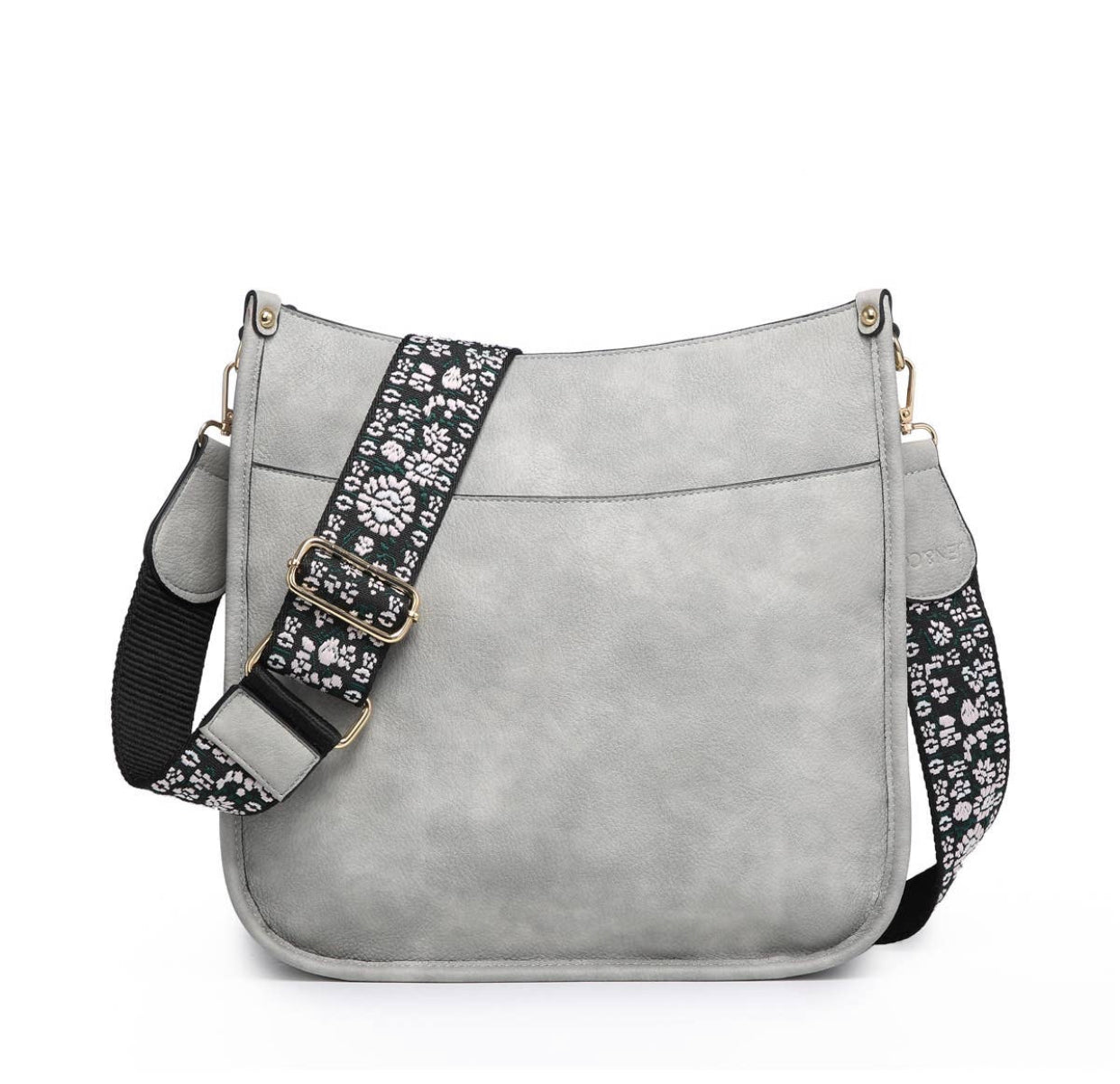 Light Gray Chloe Crossbody W/ Guitar Strap - Posh West Boutique