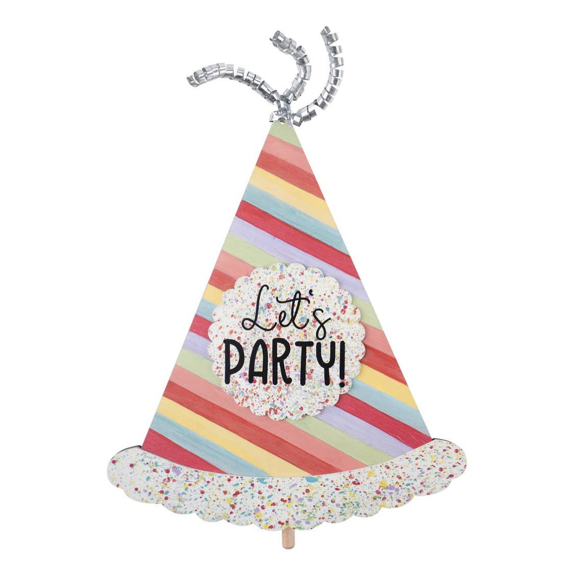 Let's Party Hat Wood Topper - Posh West Boutique
