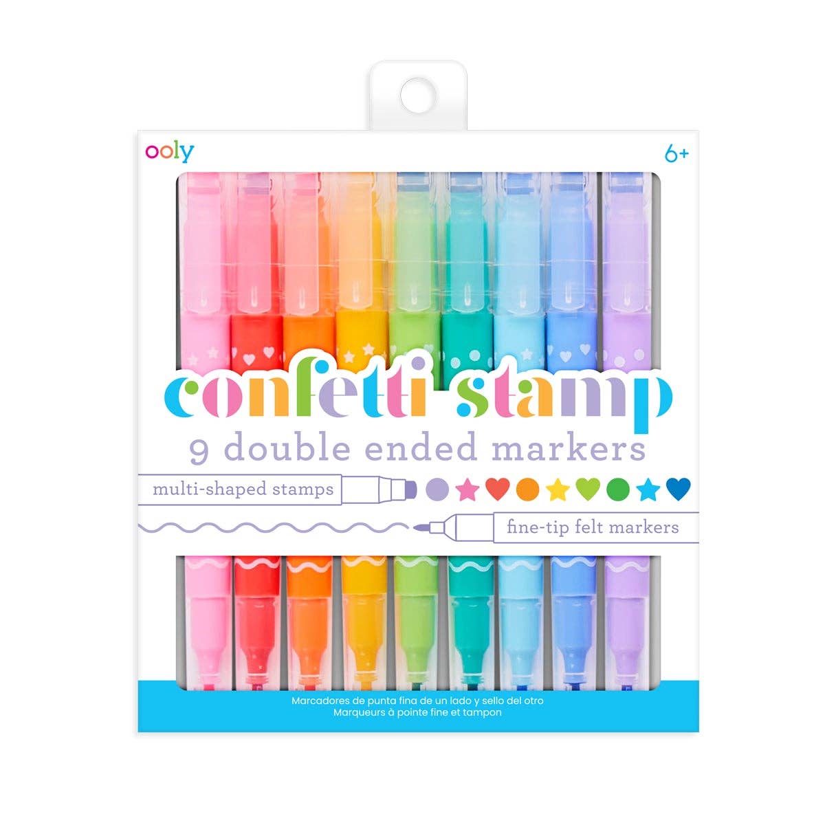 Confetti Stamp Double-Ended Markers - Set of 9 - Posh West Boutique