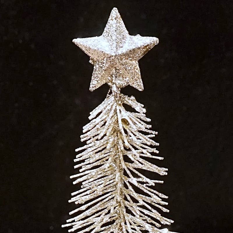 8in Glitter Mini Country Needle Pine Tree - Posh West Boutique