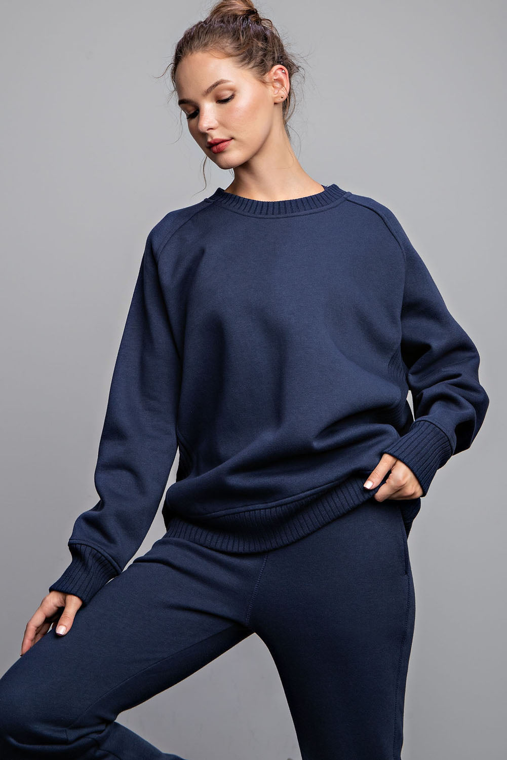 Navy French Terry Crewneck Sweatshirt