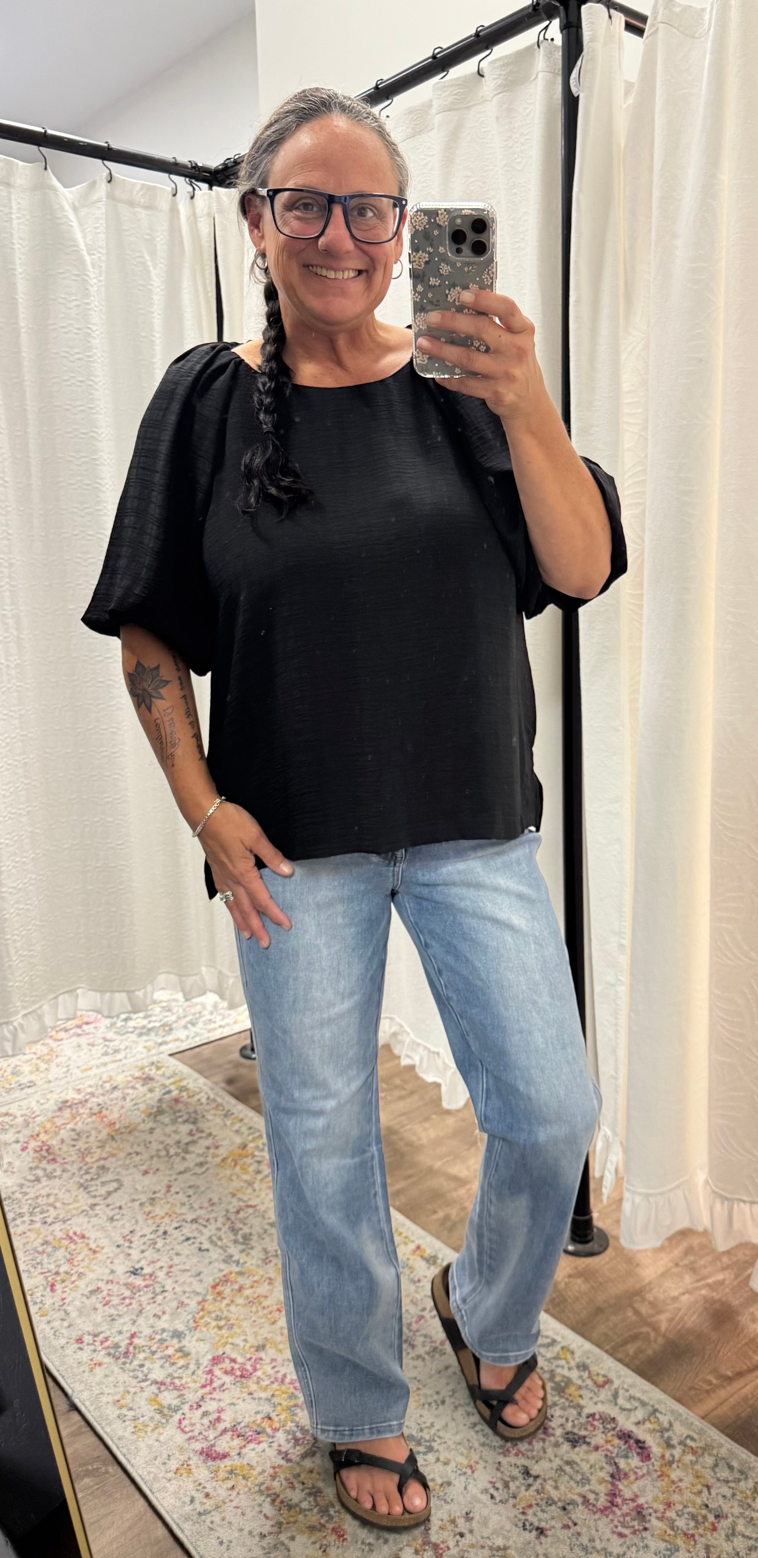 Judy Blue  HW Tummy Control Contrast Wash Straight Jeans - Posh West Boutique