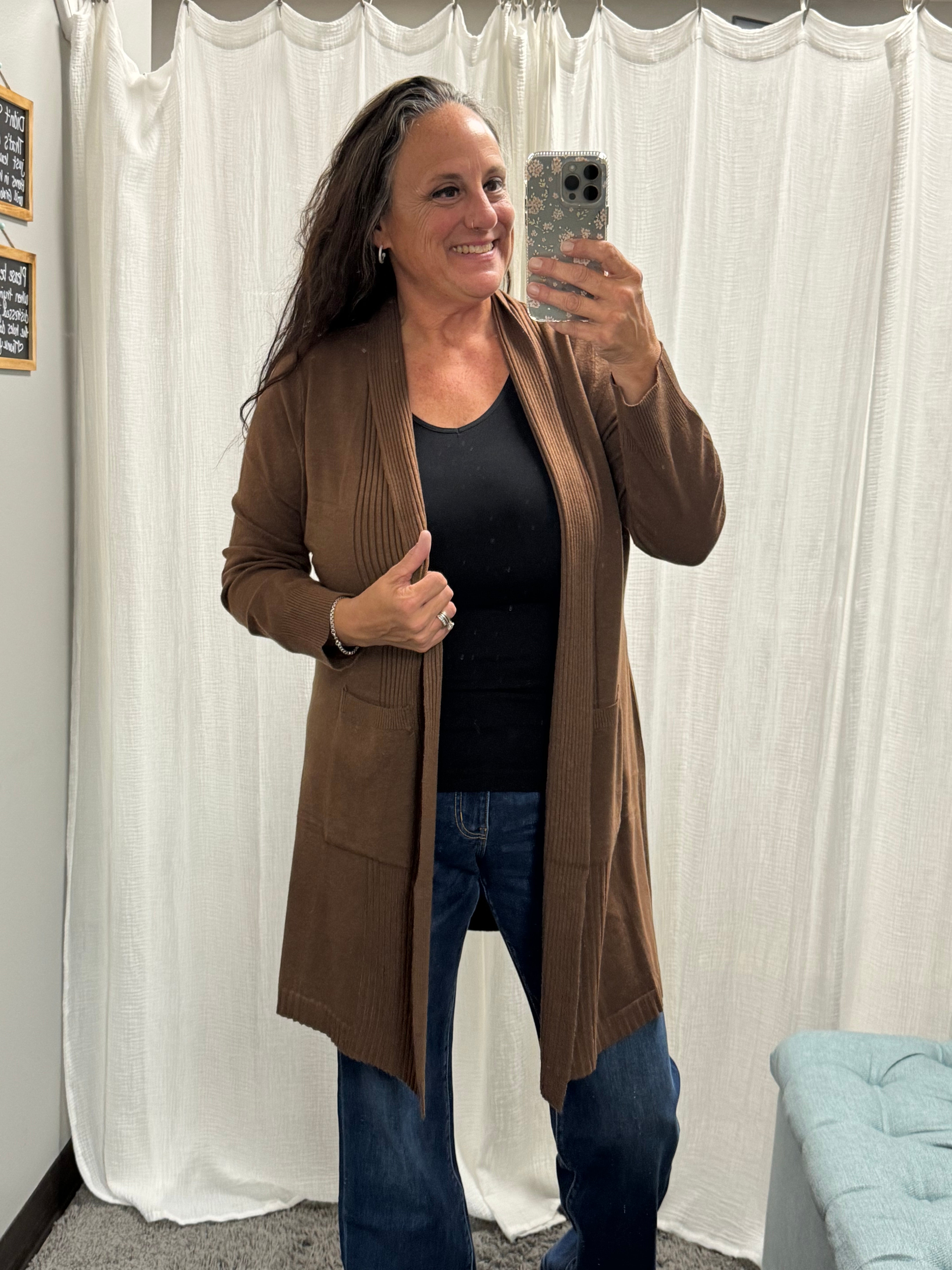 Bronze Luxurious Ribbed Cardigan - Posh West Boutique