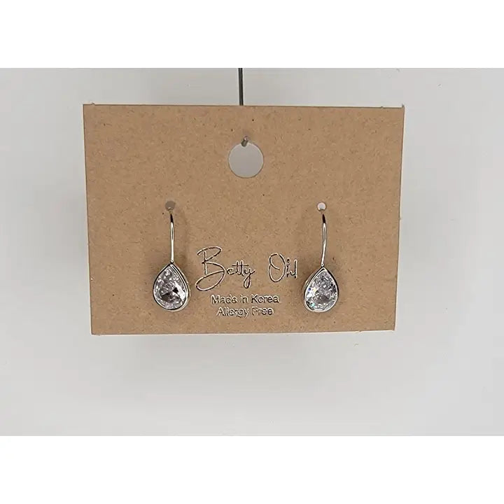 Betty Oh Silver Teardrop Fishhook Earrings - Posh West Boutique