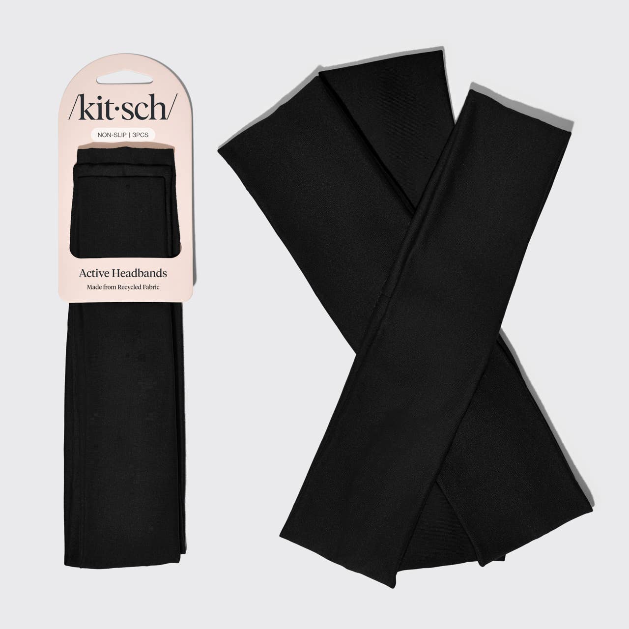 Recycled Active Headbands 3pc Set- Black - Posh West Boutique