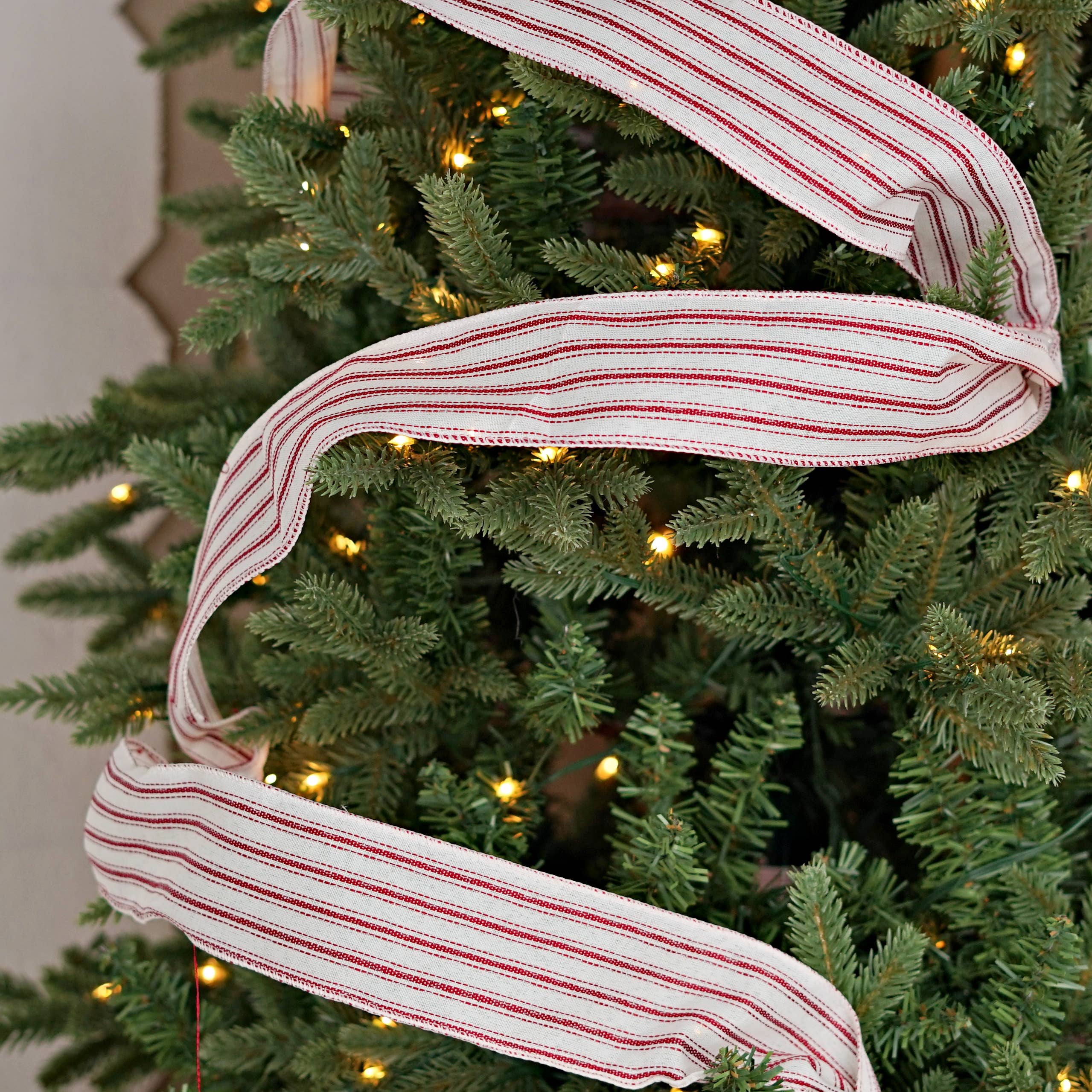 French Red White Stripe Wired Ribbon - Posh West Boutique