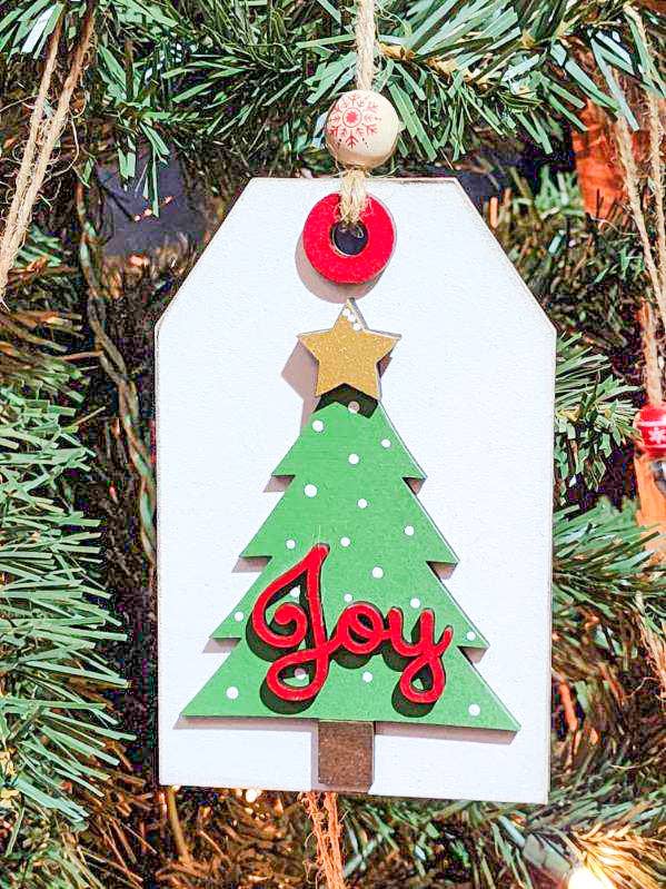 Joy Christmas Tree Gift Card Holder Ornament - Posh West Boutique
