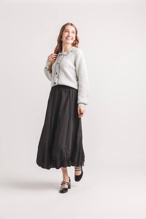 Luxurious Grey Collared Cardigan