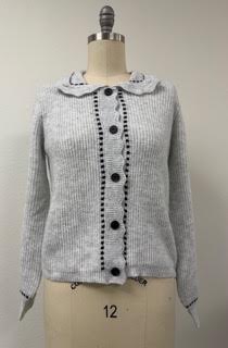 Luxurious Grey Collared Cardigan