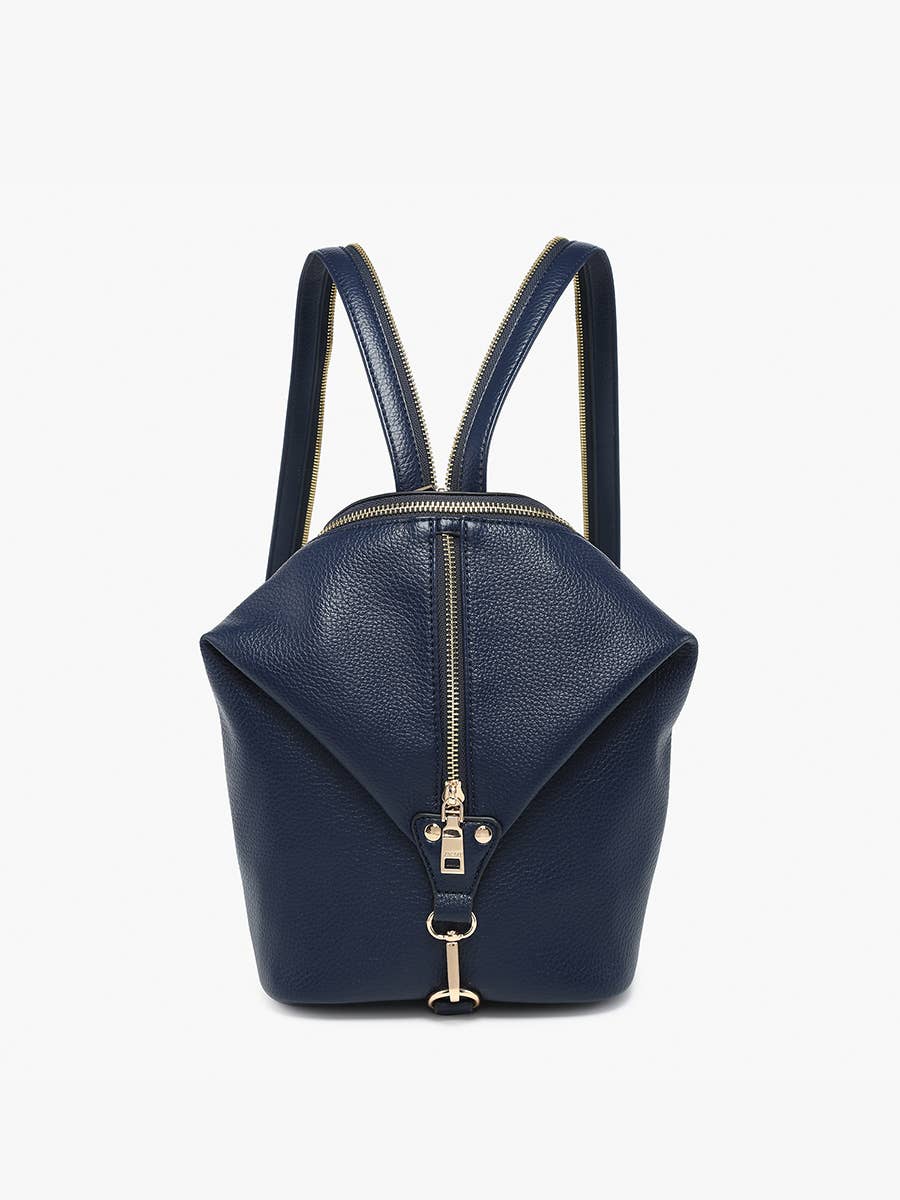 Linnette Foldover Clasp Backpack w/ Zip Compartment (2 colors) - Posh West Boutique
