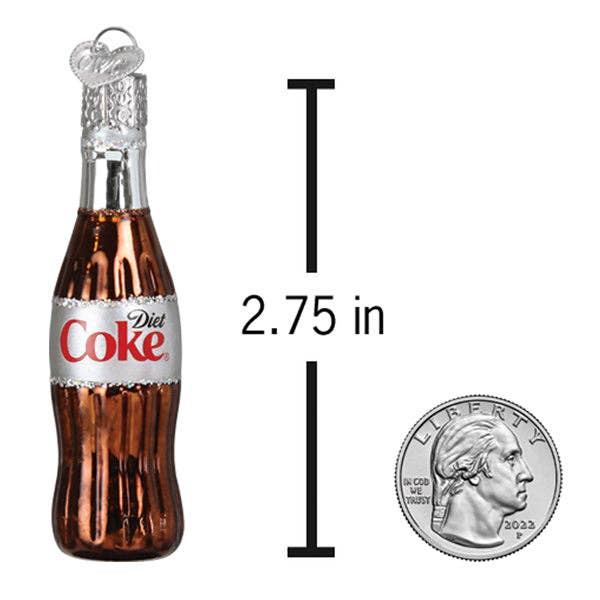 Mini Diet Coke Glass Bottle Ornament