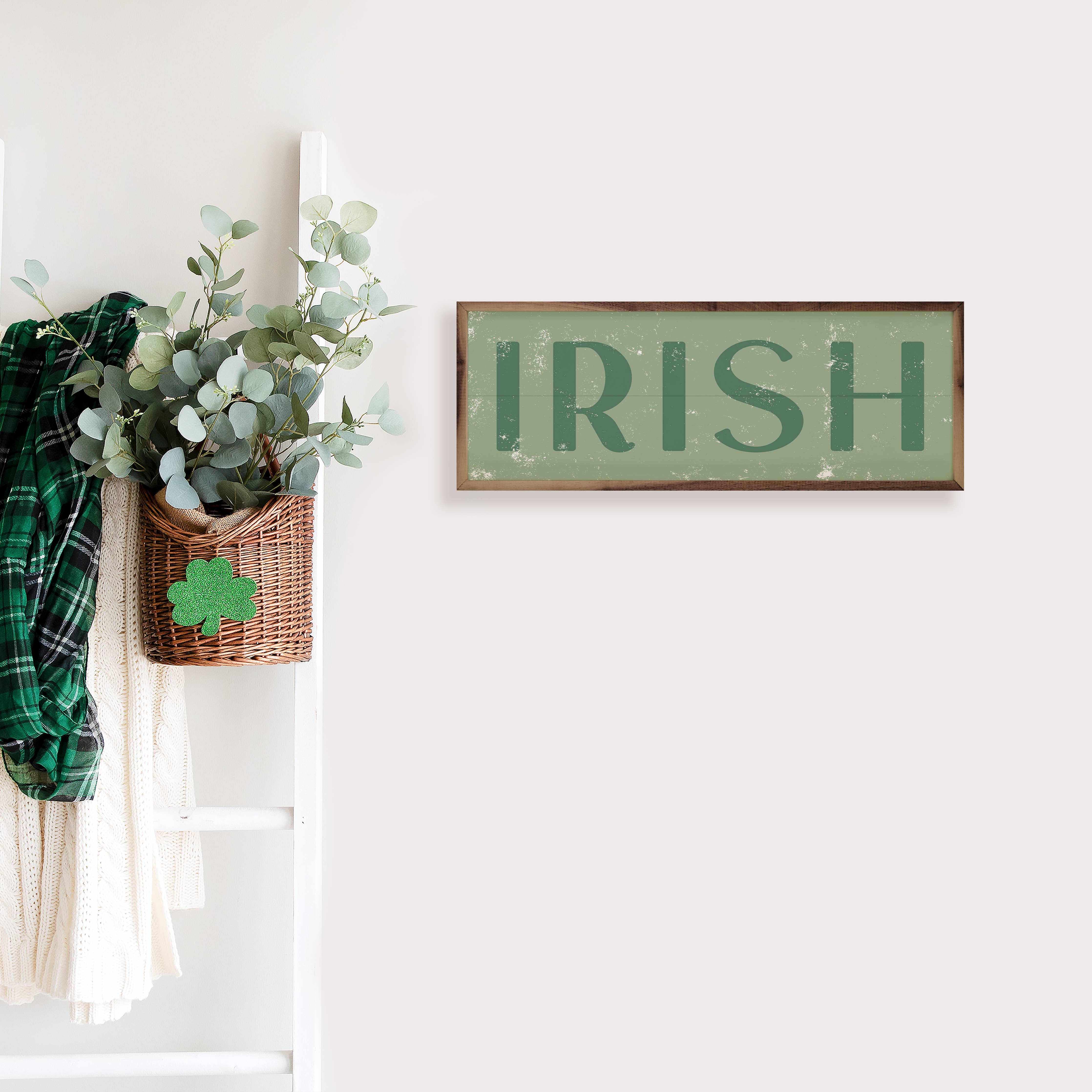 IRISH Green Wood Sign