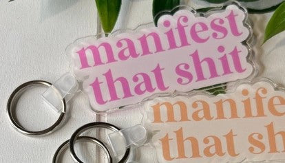 Manifest That Shit Keychain PINK - Posh West Boutique