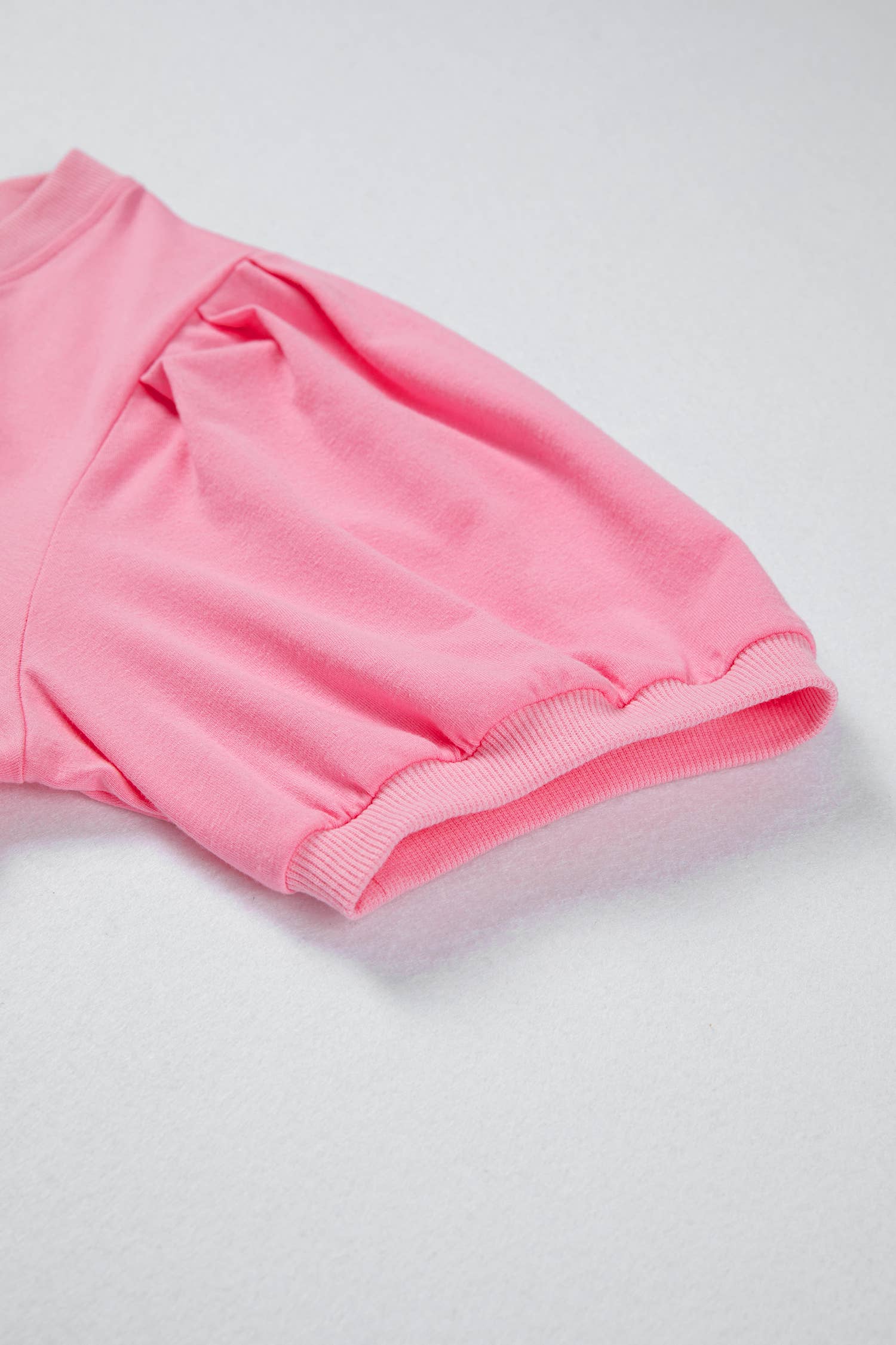 Light Pink V Neck Short Puff Sleeve Blouse - Posh West Boutique