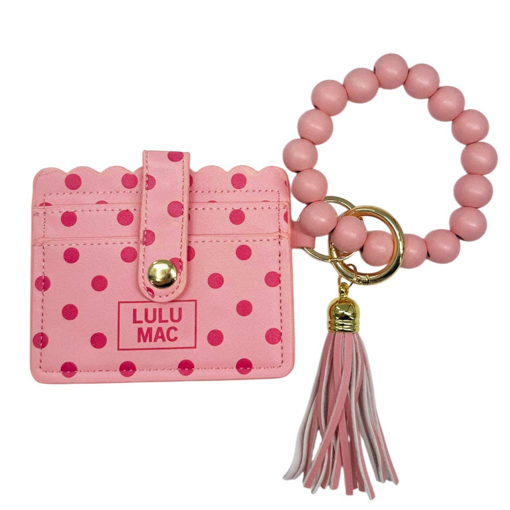 Pink with Hot Pink Polka Dot Wristlet Wallet