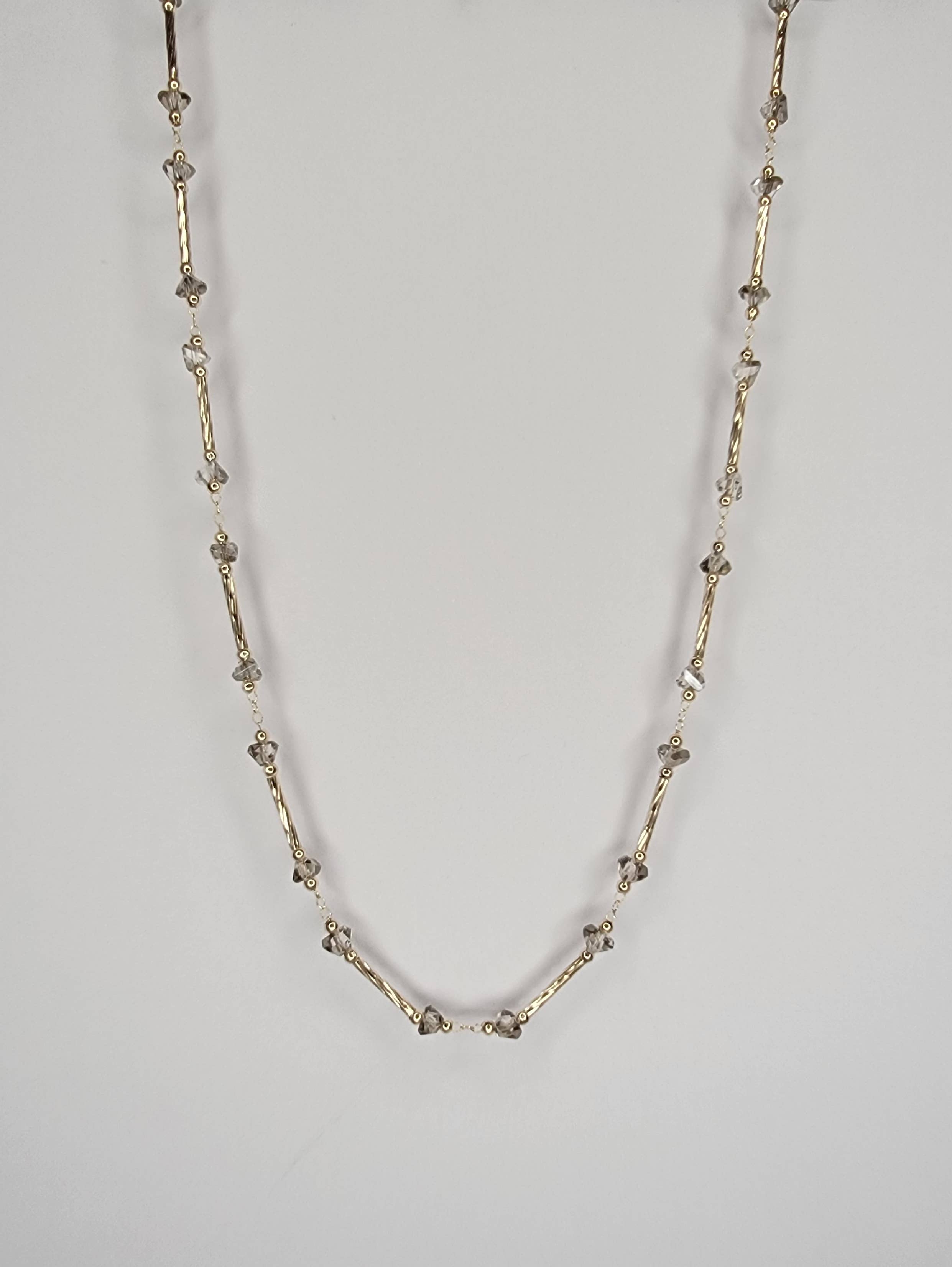 Gold Link Necklace with Beads
