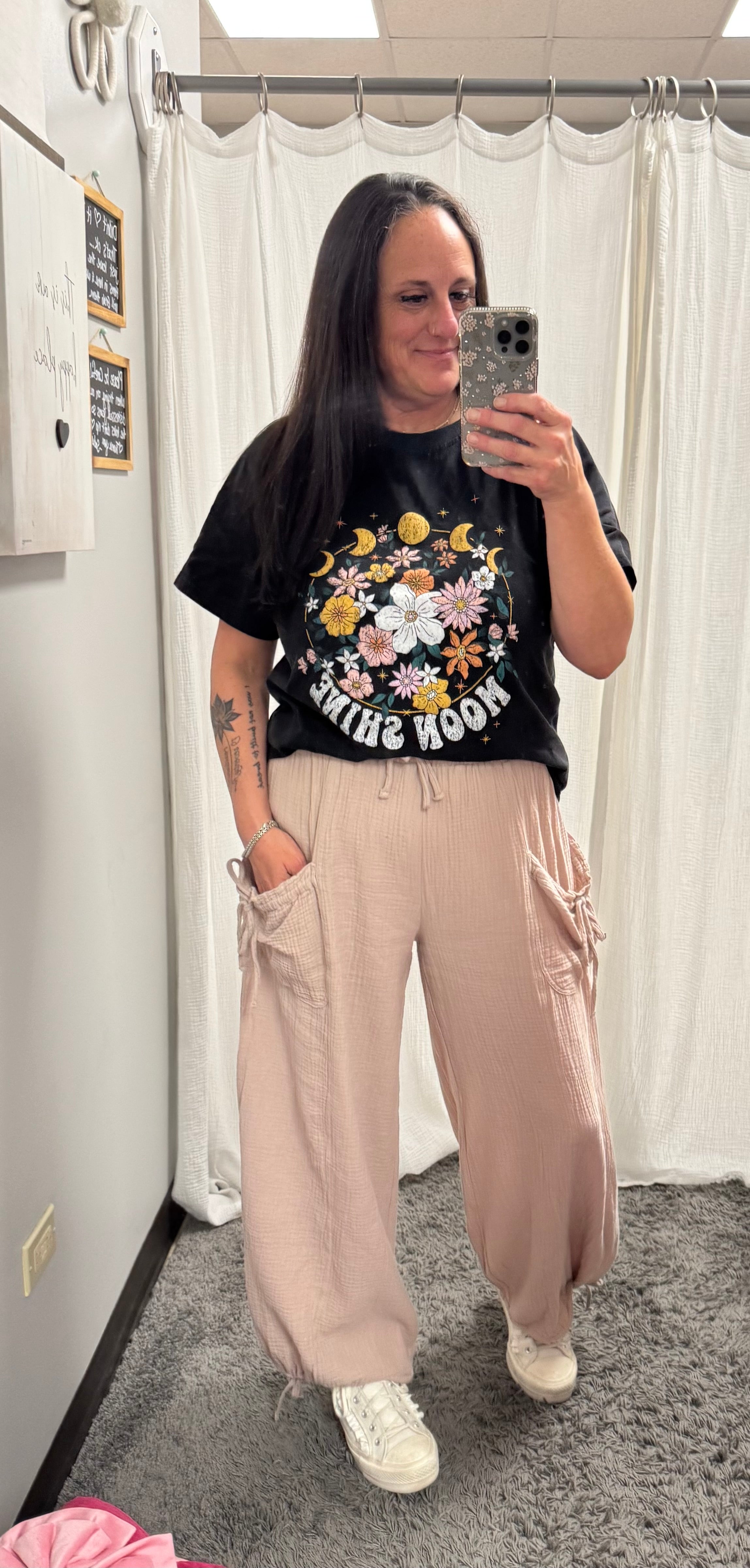 Mauve Vintage Gauze Jogger Pants - Posh West Boutique