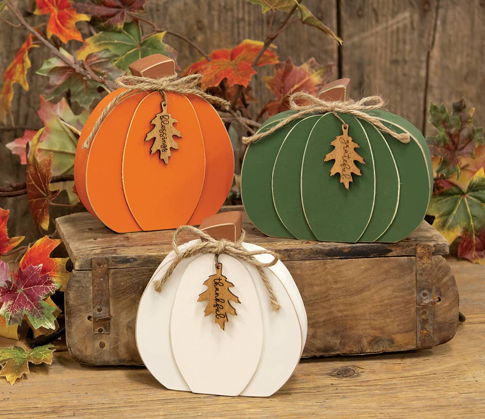 Thankful Grateful Blessings Chunky Pumpkin, 3 Colors - Posh West Boutique