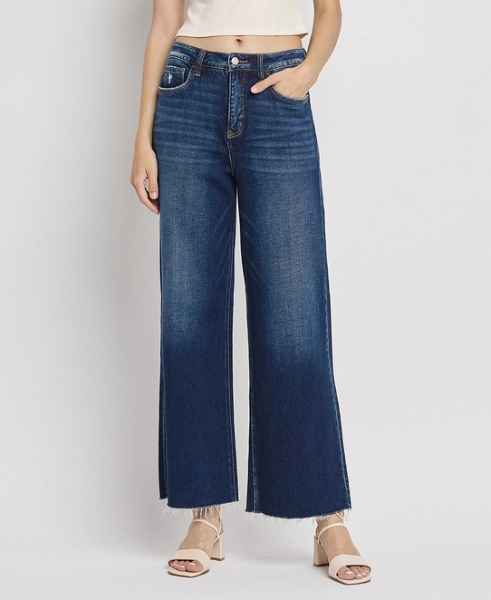 THE Vervet Dark Rinse Wide Leg Jeans