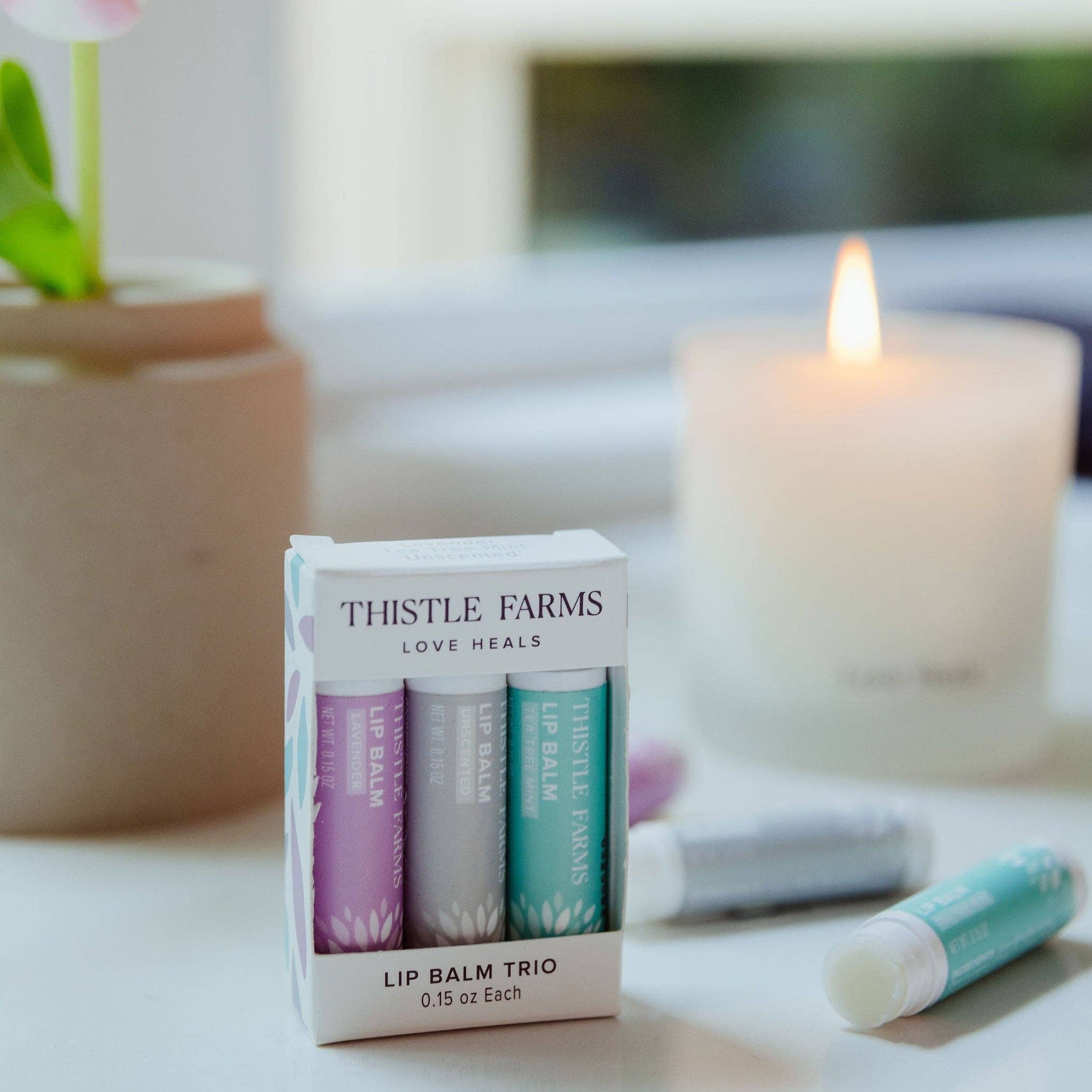 Lip Balm Trio Set | Lavender, Tea Tree Mint, Unscented - Posh West Boutique