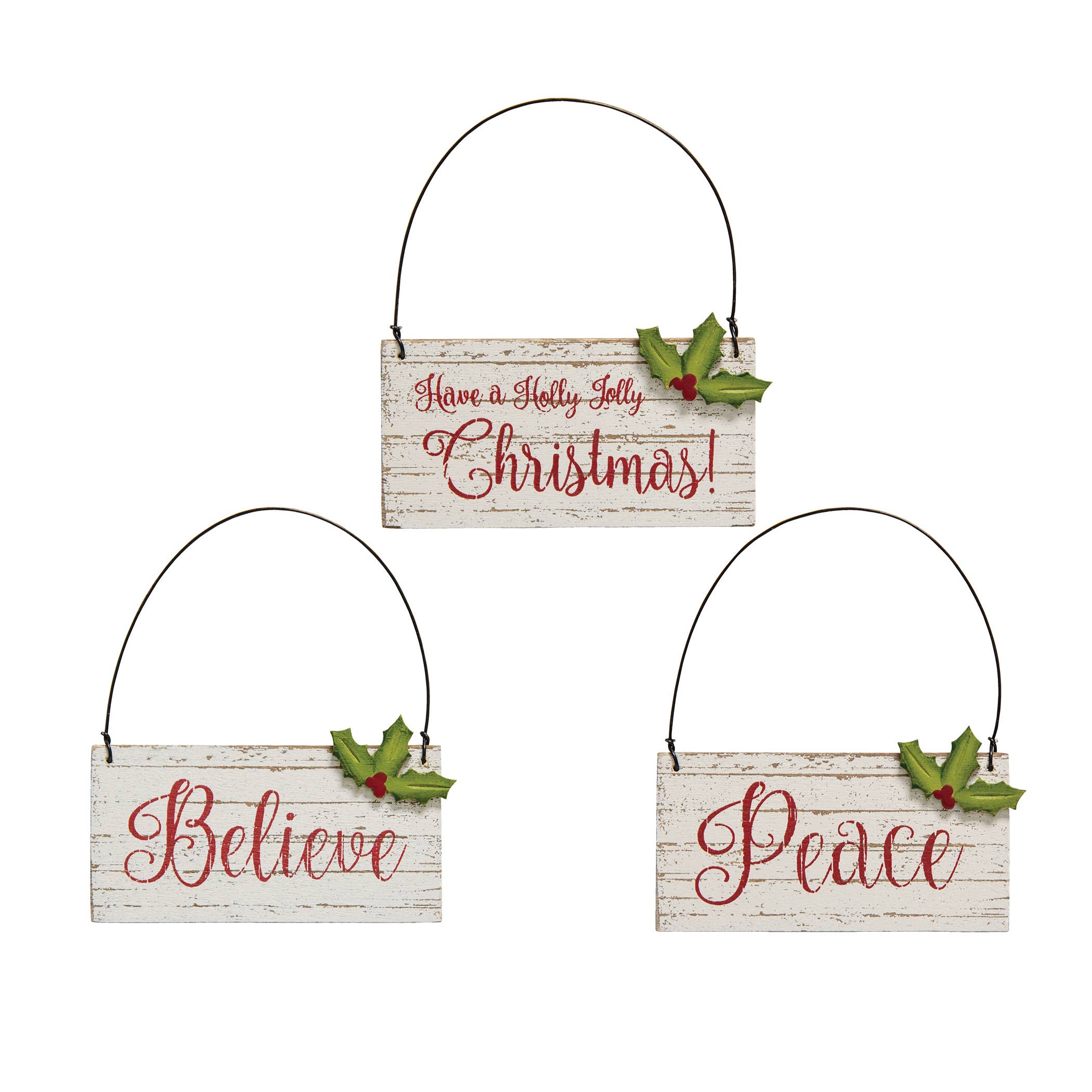 Holly Jolly Christmas Ornament, 3 Styles - Posh West Boutique