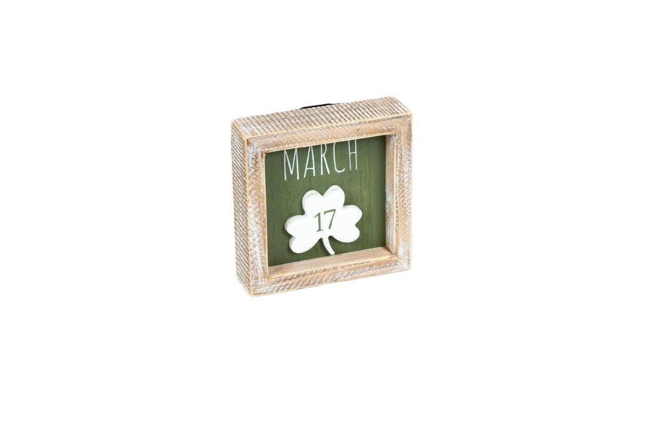 March Clover Wood Frame Sign