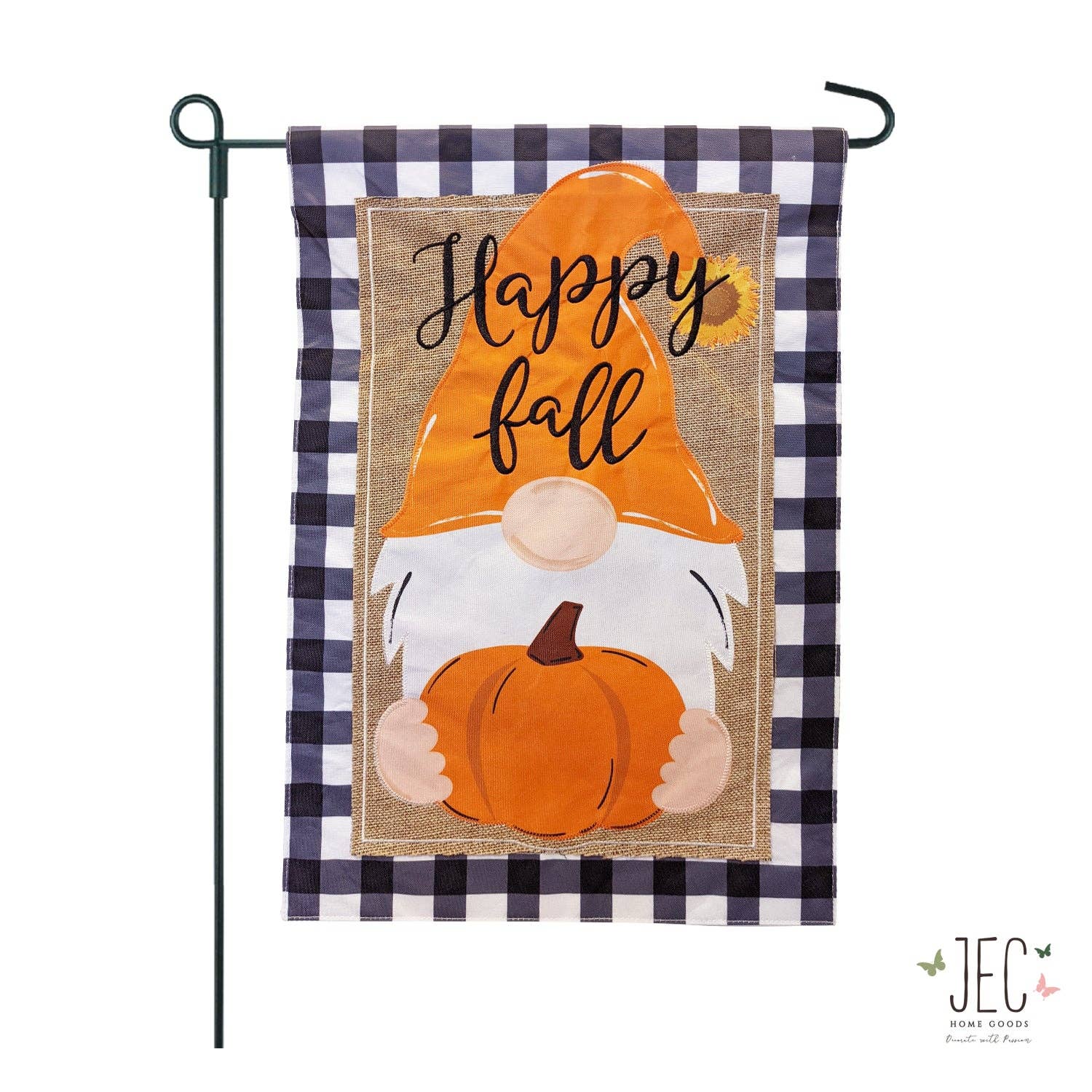 Fall Gnome Burlap 2-Sided Garden Flag - Posh West Boutique