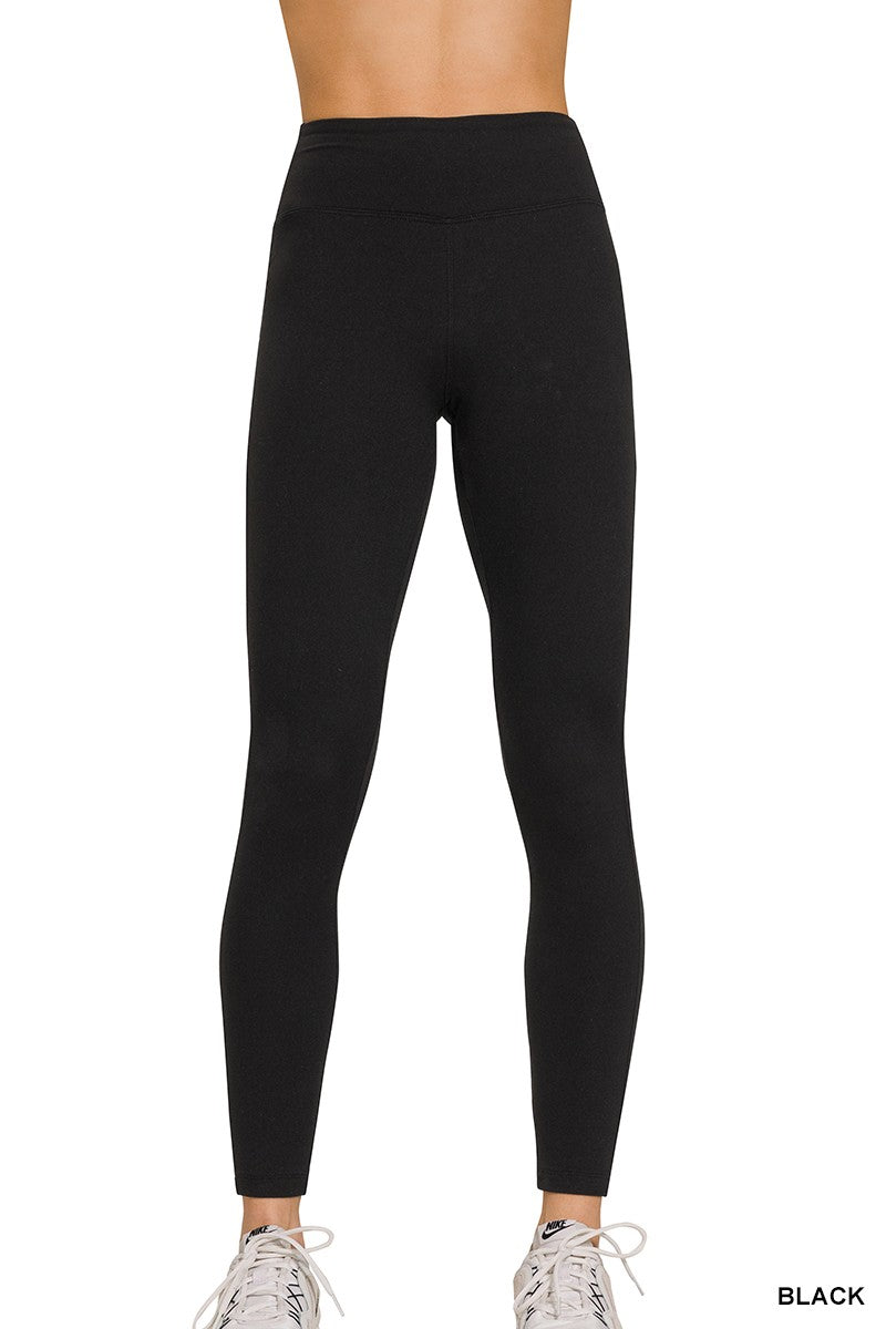 Black Microfiber Waistband Leggings - Posh West Boutique