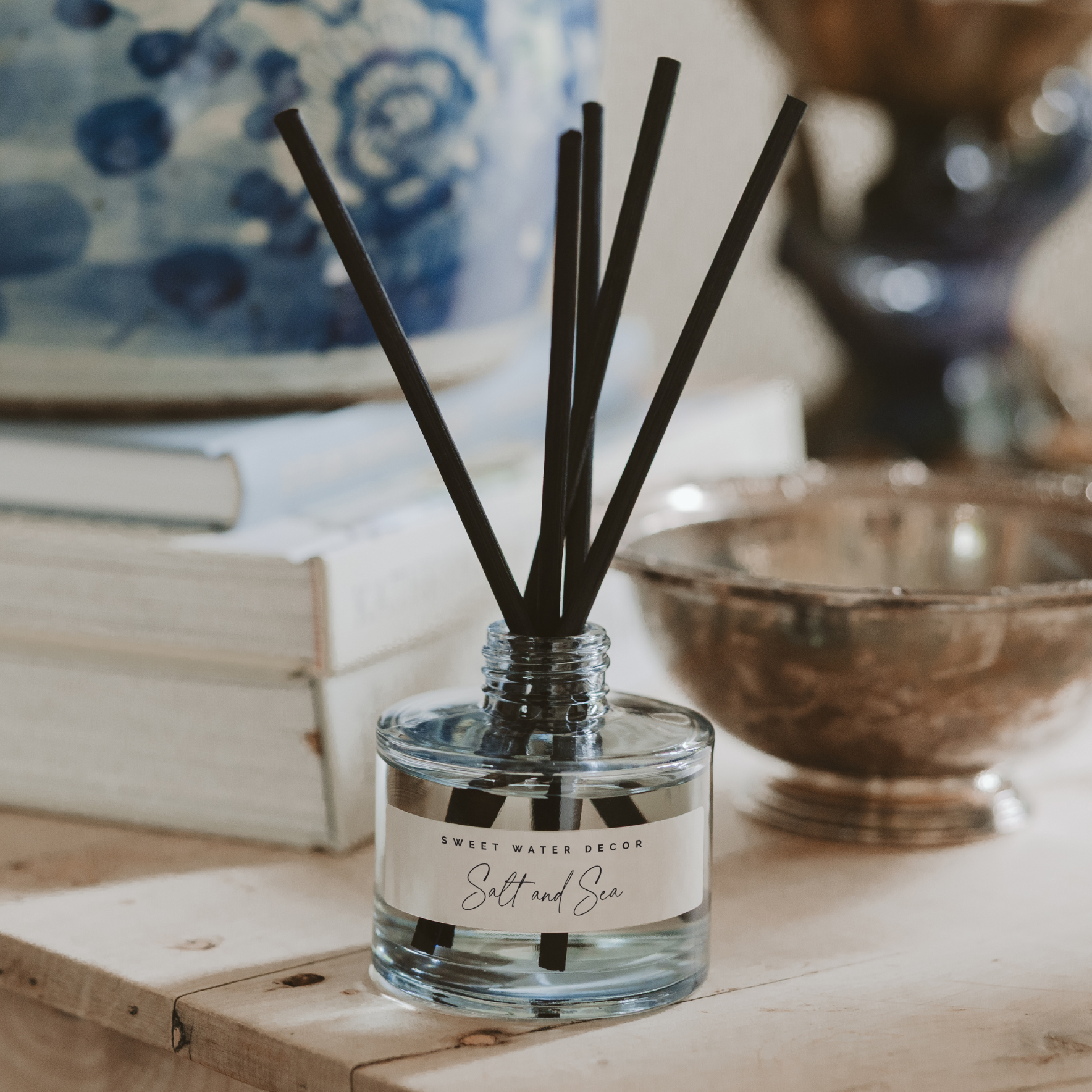 Salt and Sea Reed Diffuser- Blue Vessel