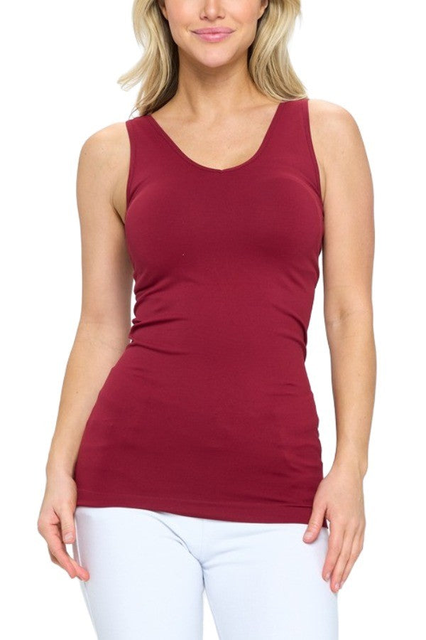 Burgundy Reversible Seamless Tank - Posh West Boutique