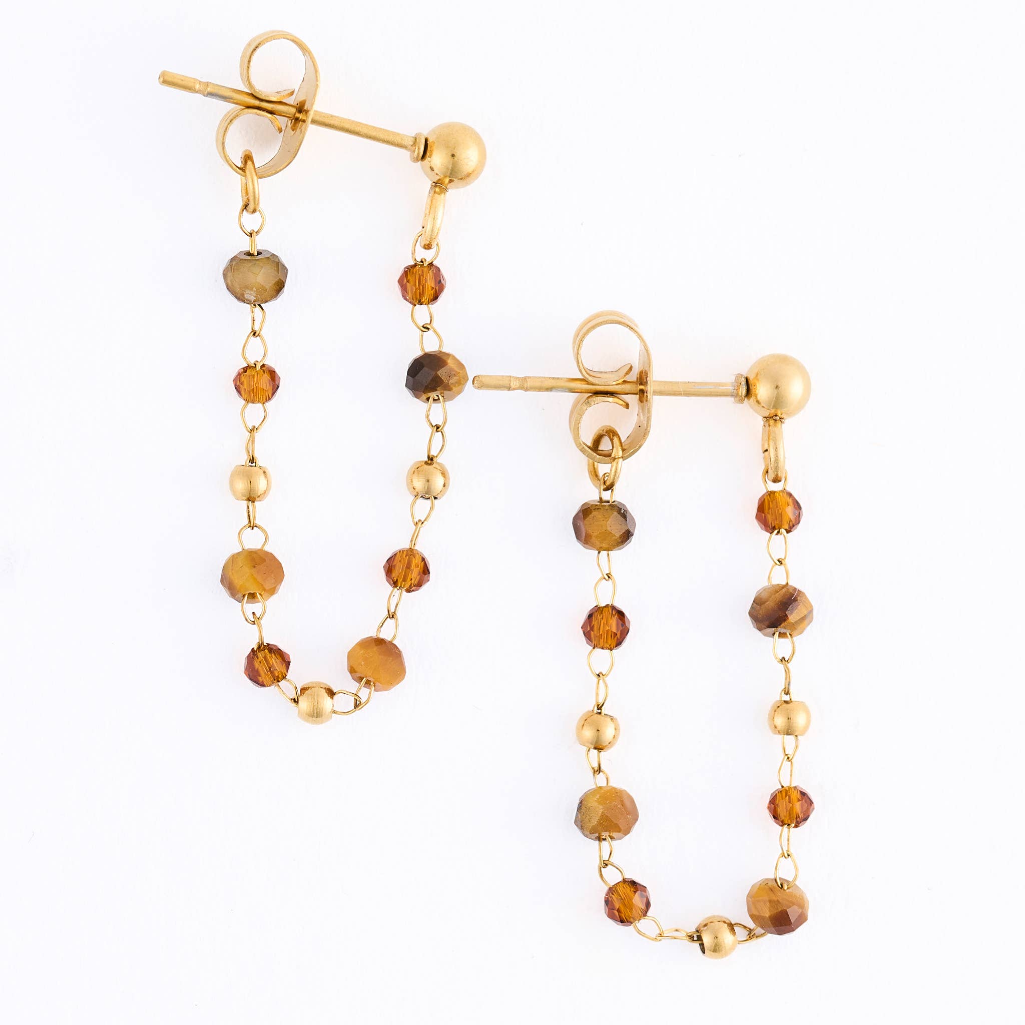 Waterproof Apatite Earrings Gemstone Beaded Drop
