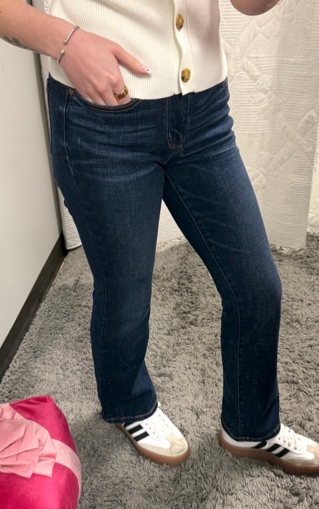 Judy Blue MR Petite Dark Wash Bootcut Jeans - Posh West Boutique