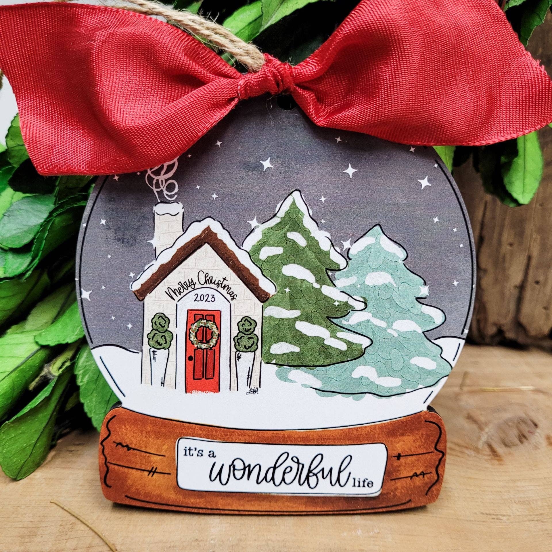 Christmas Ornament: 'It's a Wonderful Life' Cottage Scene - - Posh West Boutique