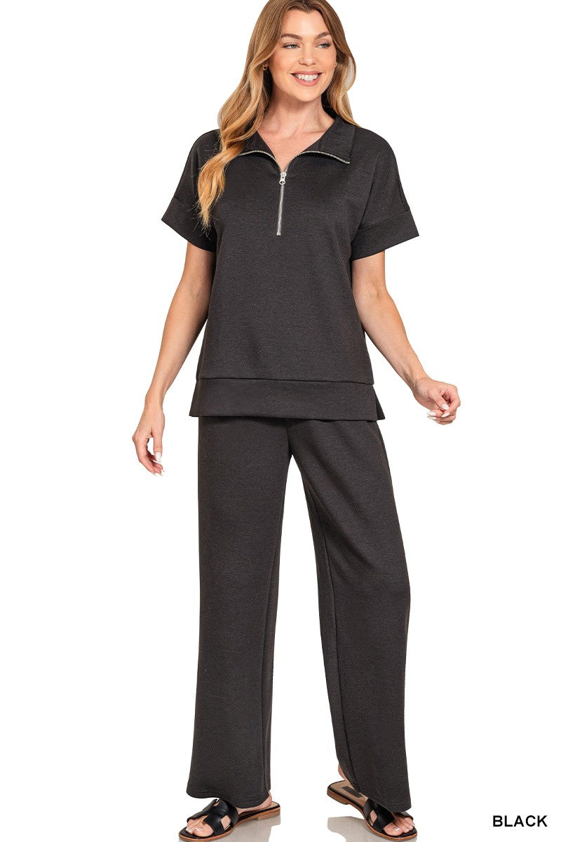 Black Pullover & Pants Comfy Set - Posh West Boutique