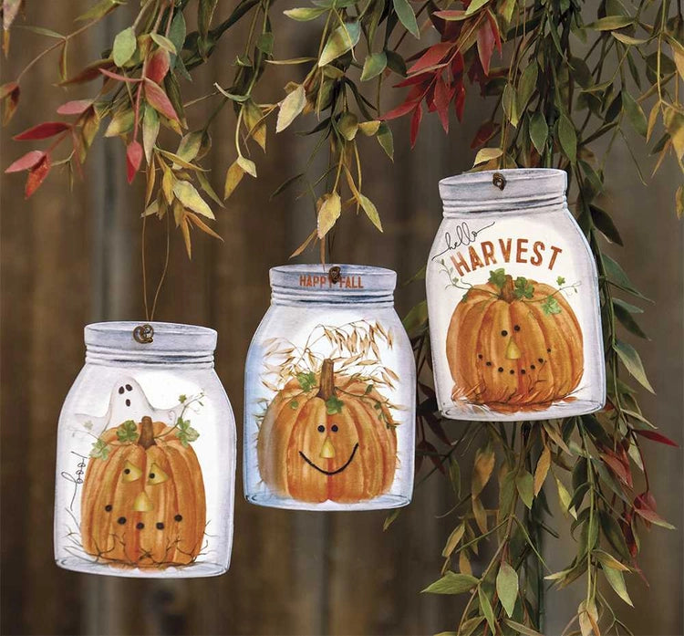 Happy Fall Mason Jar Ornament - Posh West Boutique