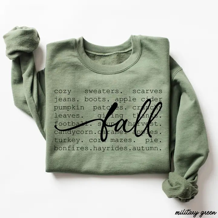 Fall Words Sweatshirt - Posh West Boutique
